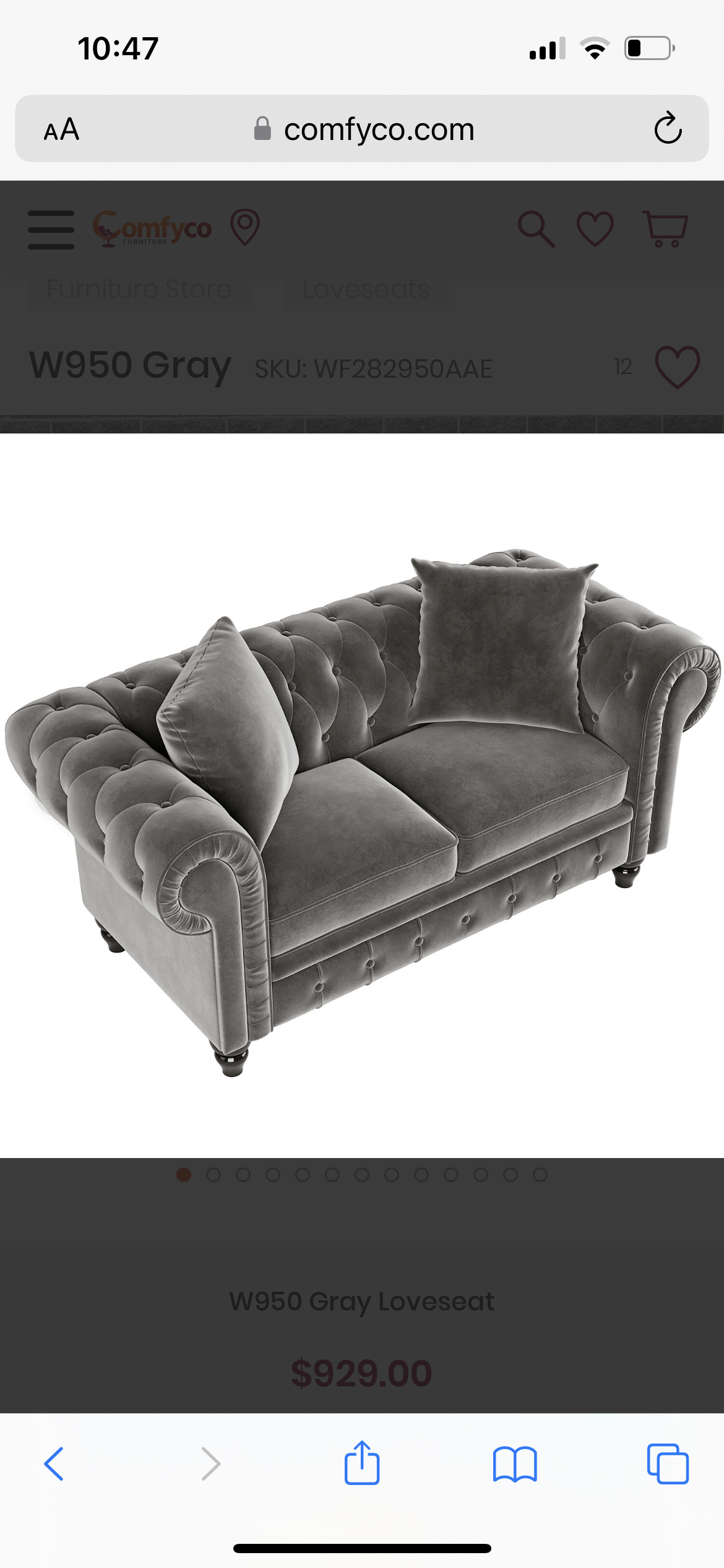 Selling New La Spezia W950 Grey Loveseat - photo 5