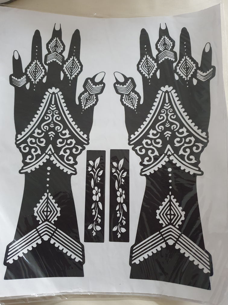 Mehendi / Henna (Bridal) Stencil stickers (Reuseable) Pakistani image indicator(10)
