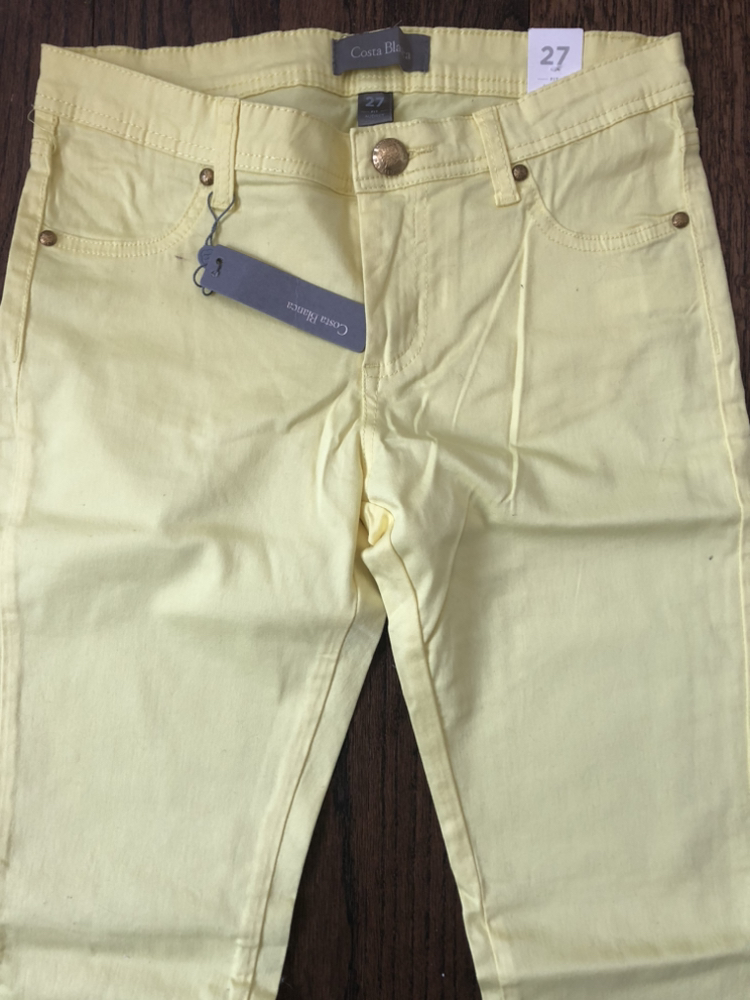Costa Blanca pants  Bright yellow, size 27 New with tags