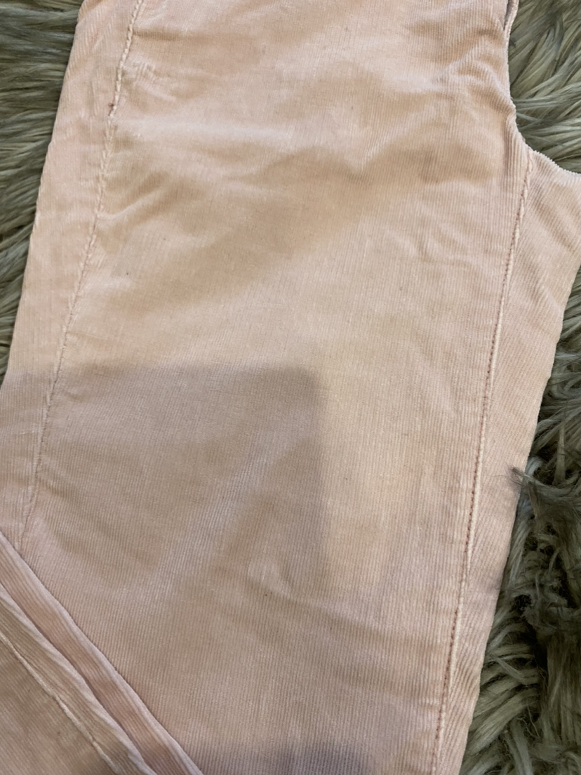Pink corduroy pants. image indicator(2)