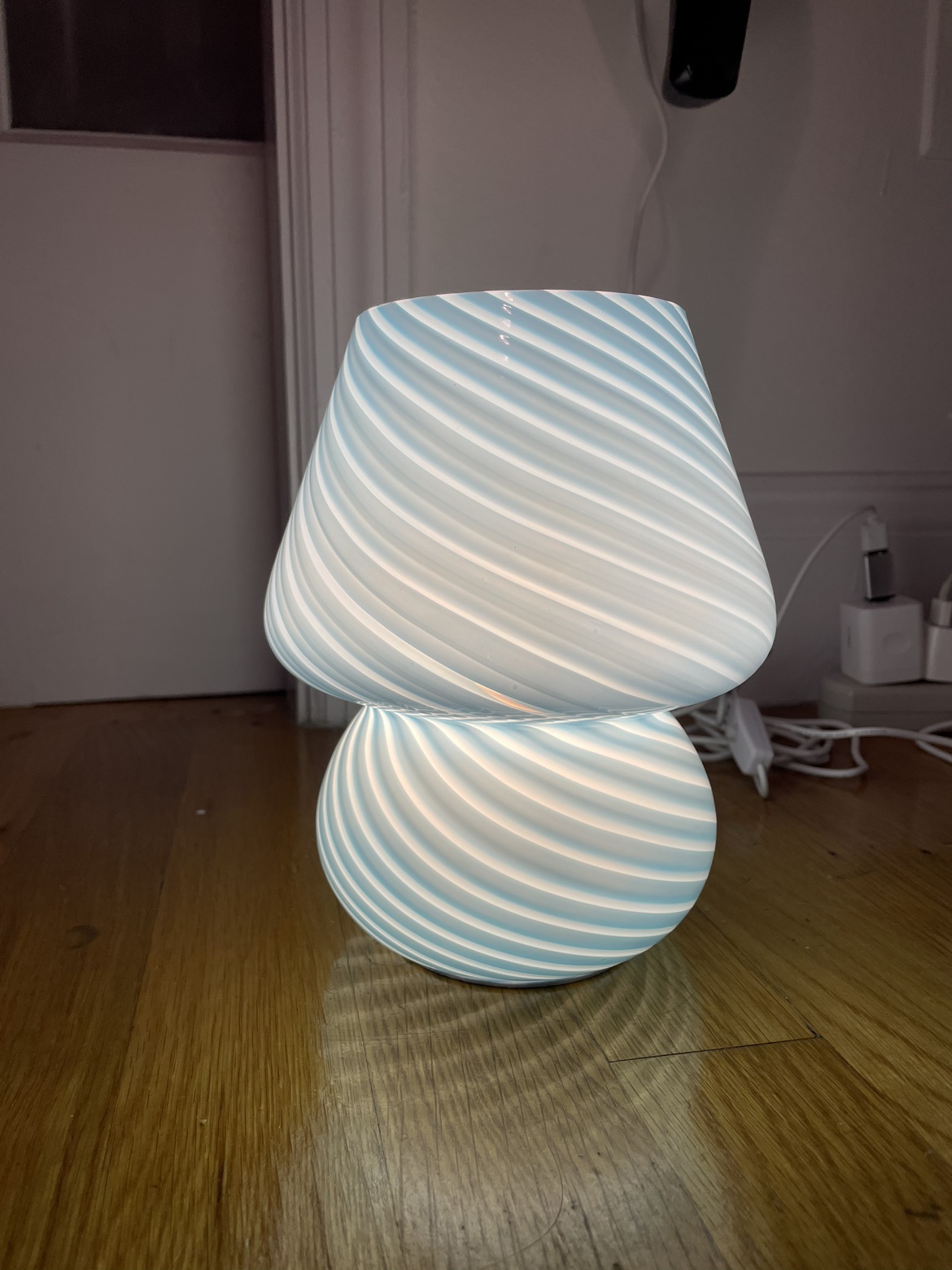 Murano blue glass lamp