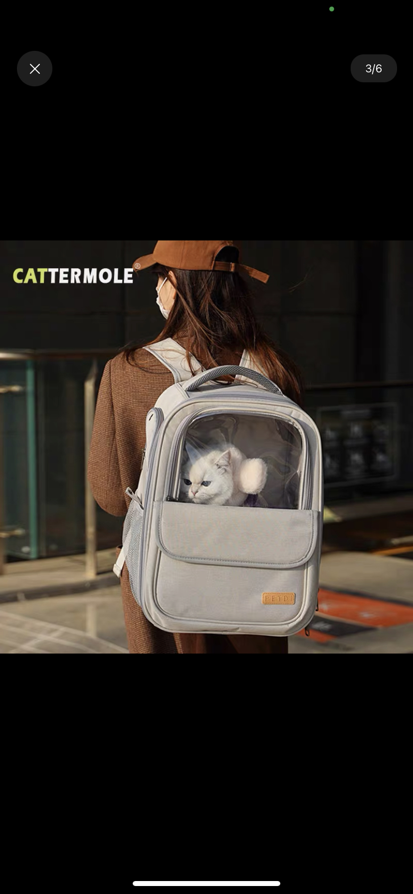 Pet carrier backpack window for cat