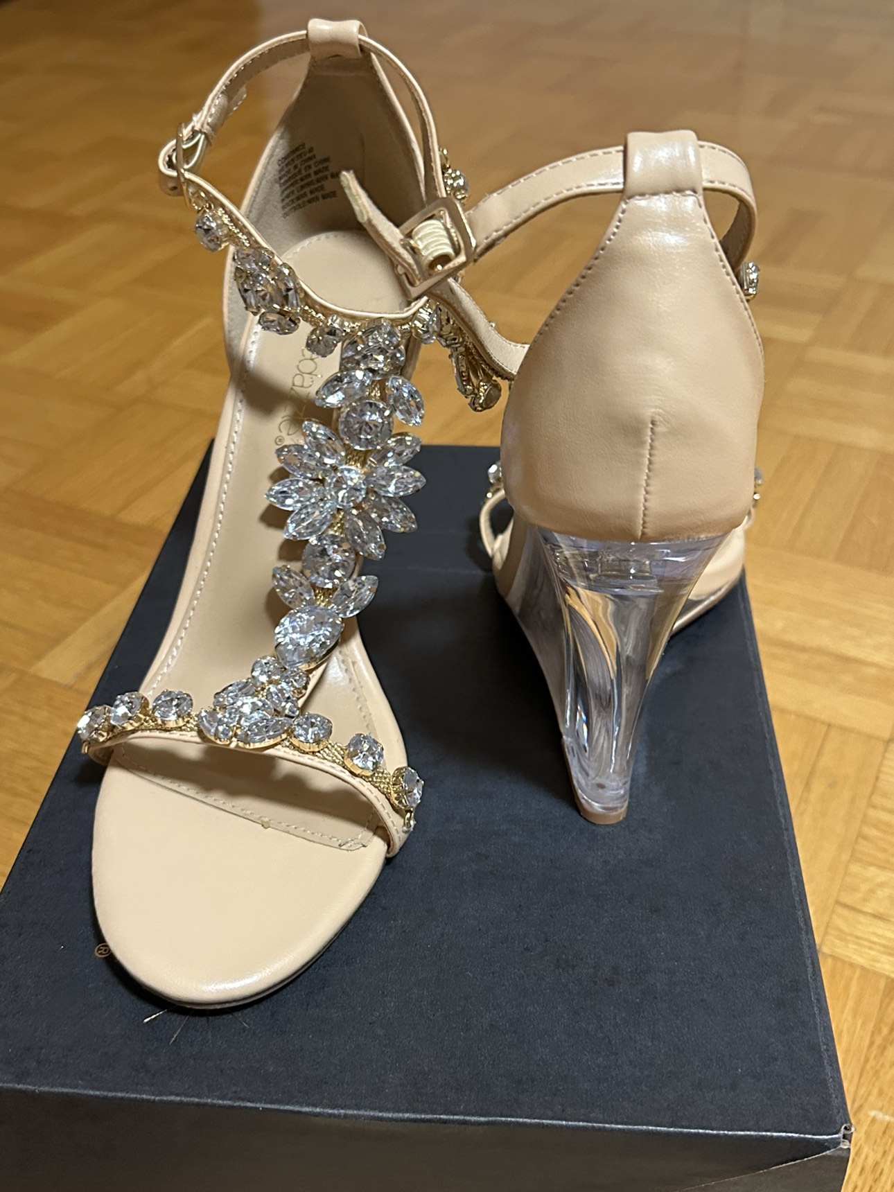 Crystal heel Sandals