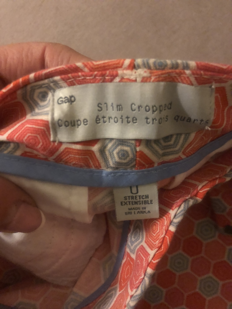 Gap orange and gray geometric pants image indicator(2)