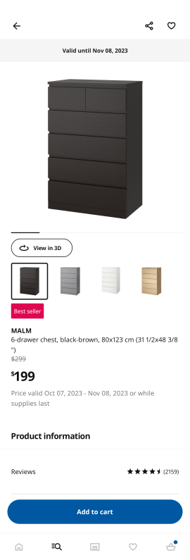 ikea malm 6 drawer chest - photo 3