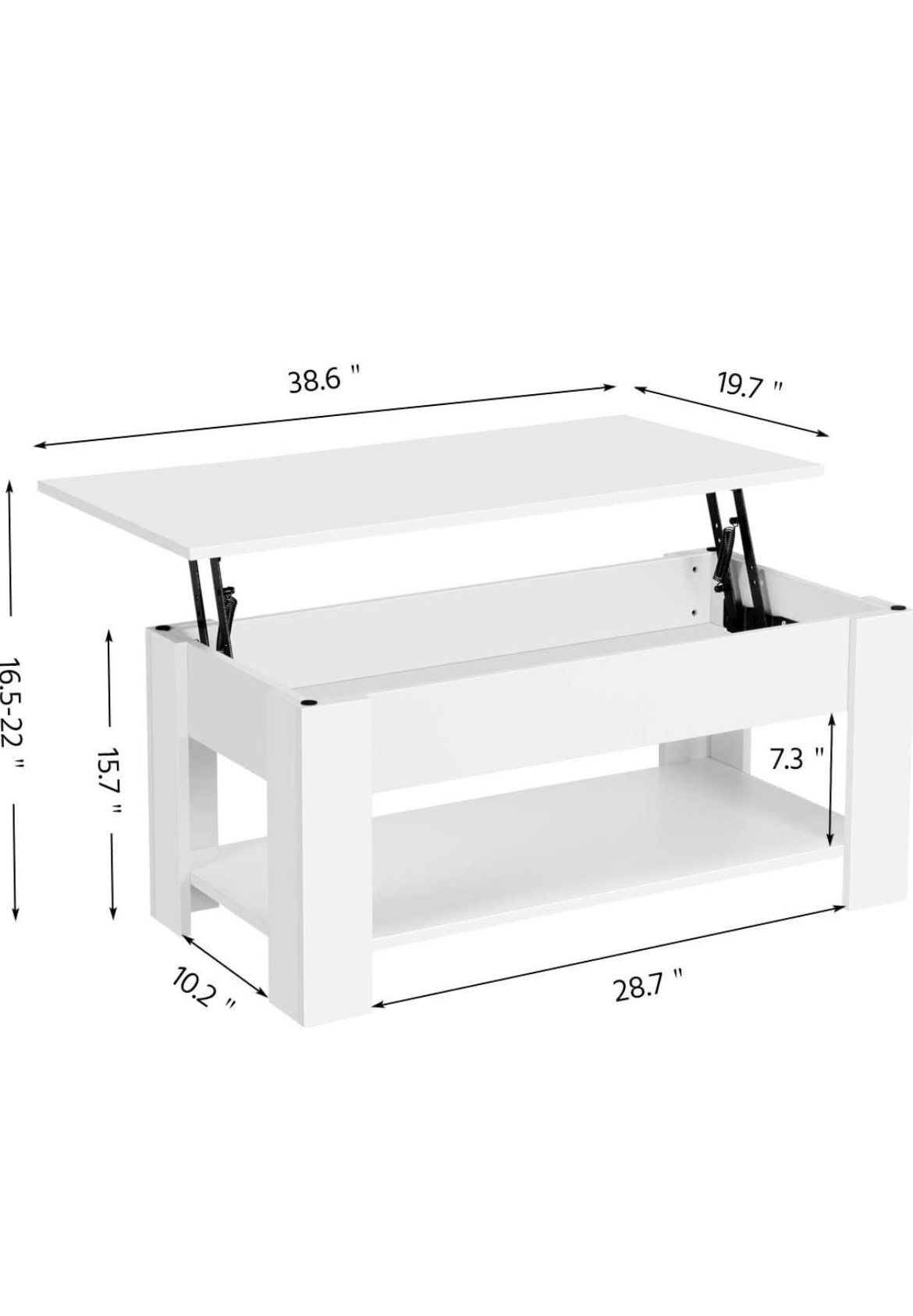 Lift top coffee table in white - photo 3