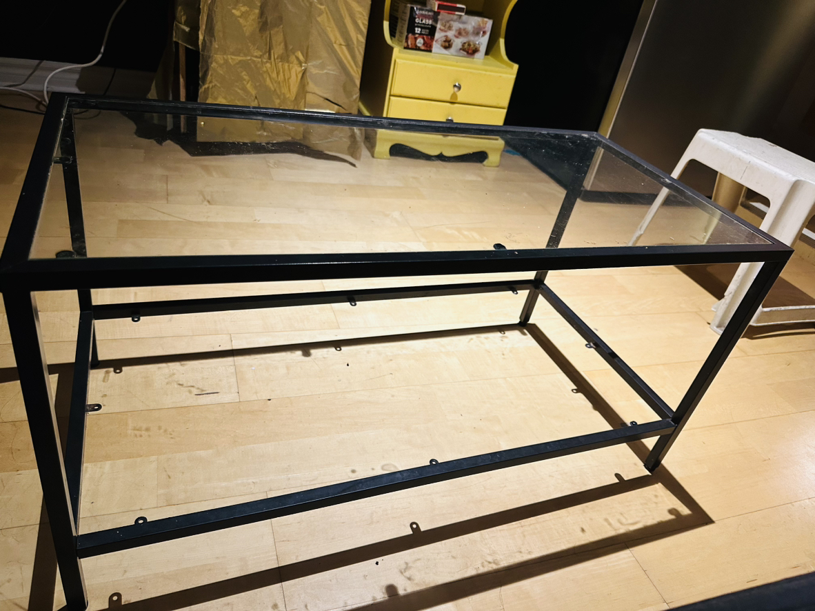 Metal and tempered glass coffee table - photo 2
