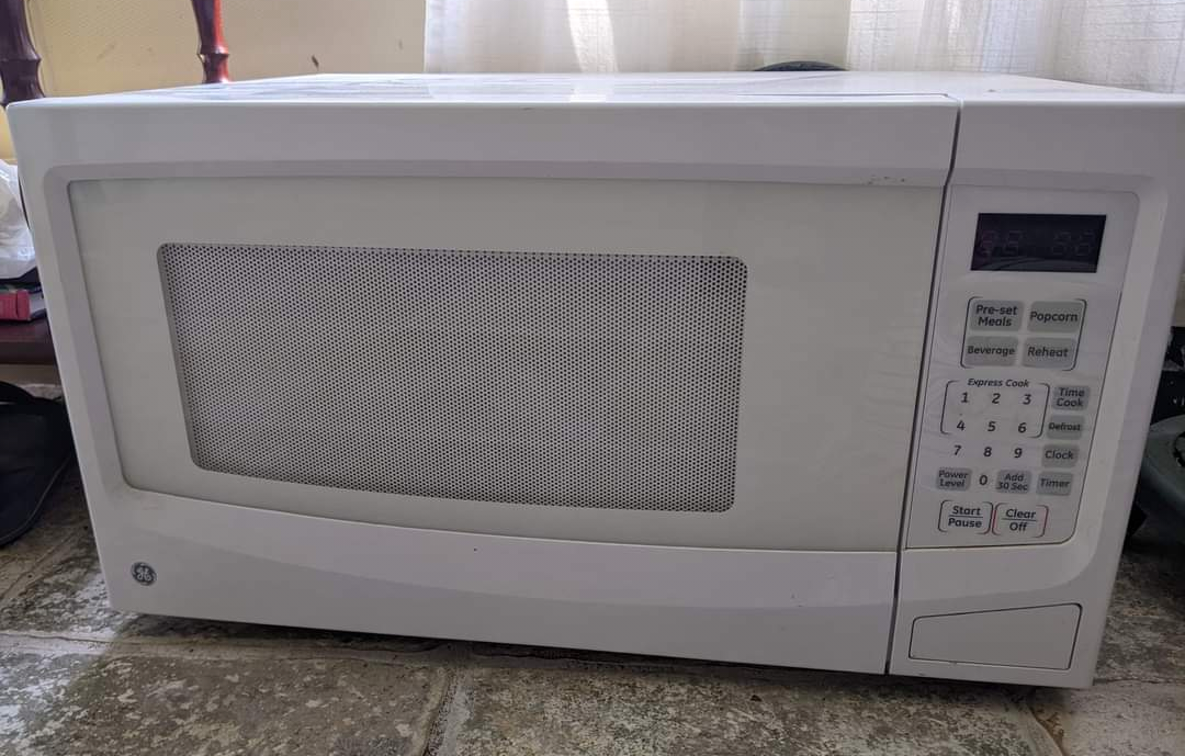 White GE Brand microwave