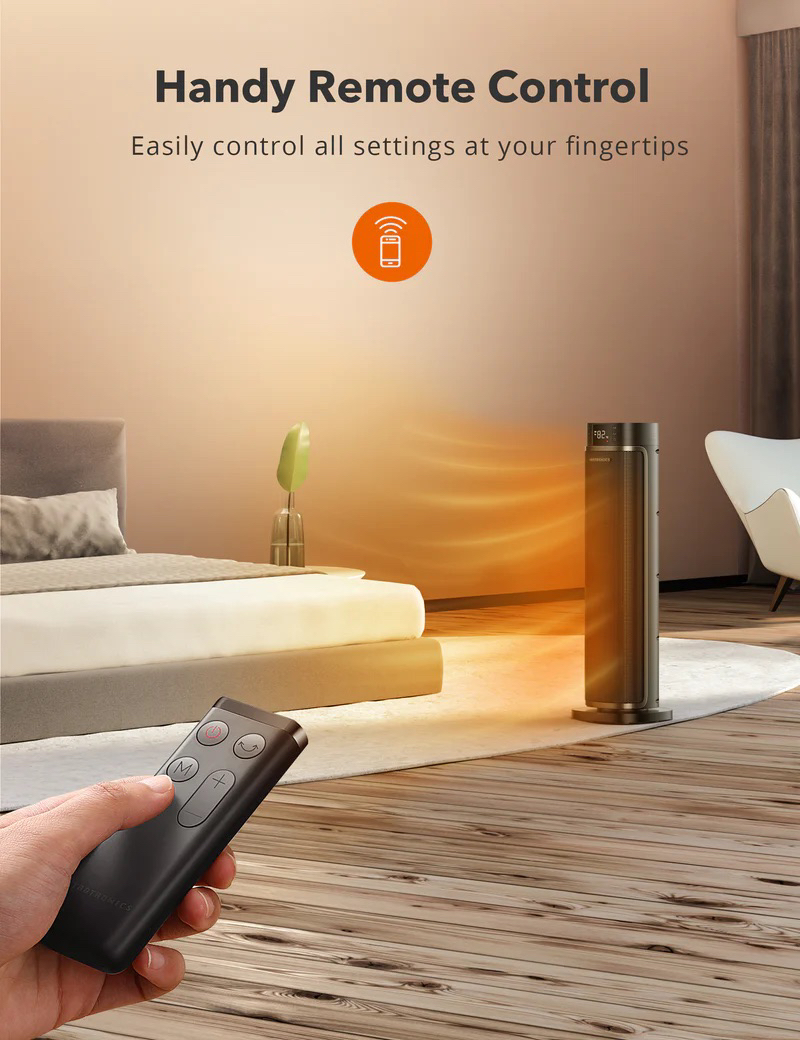 Heater, Ceramic Tower Heater with Eco Mode - photo 5