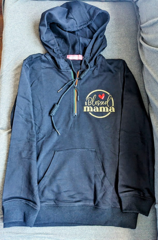 Custom New Black color 'Blessed Mama' hoodie $20 size XL