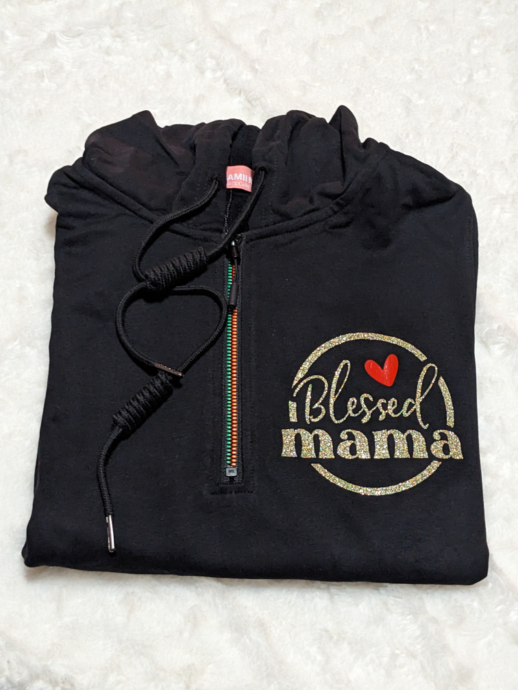 Custom New Black color 'Blessed Mama' hoodie $20 size XL - photo 3