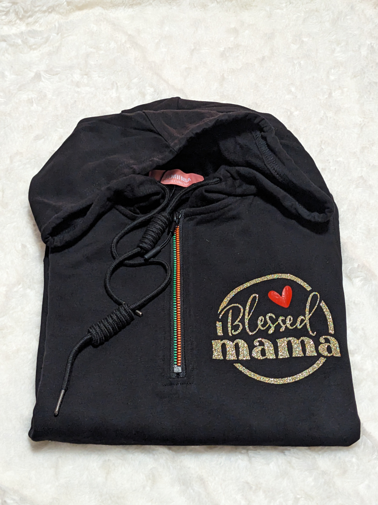 Custom New Black color 'Blessed Mama' hoodie $20 size XL - photo 4