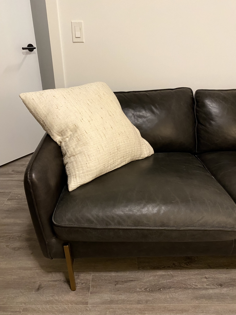 Black leather sofa - photo 3