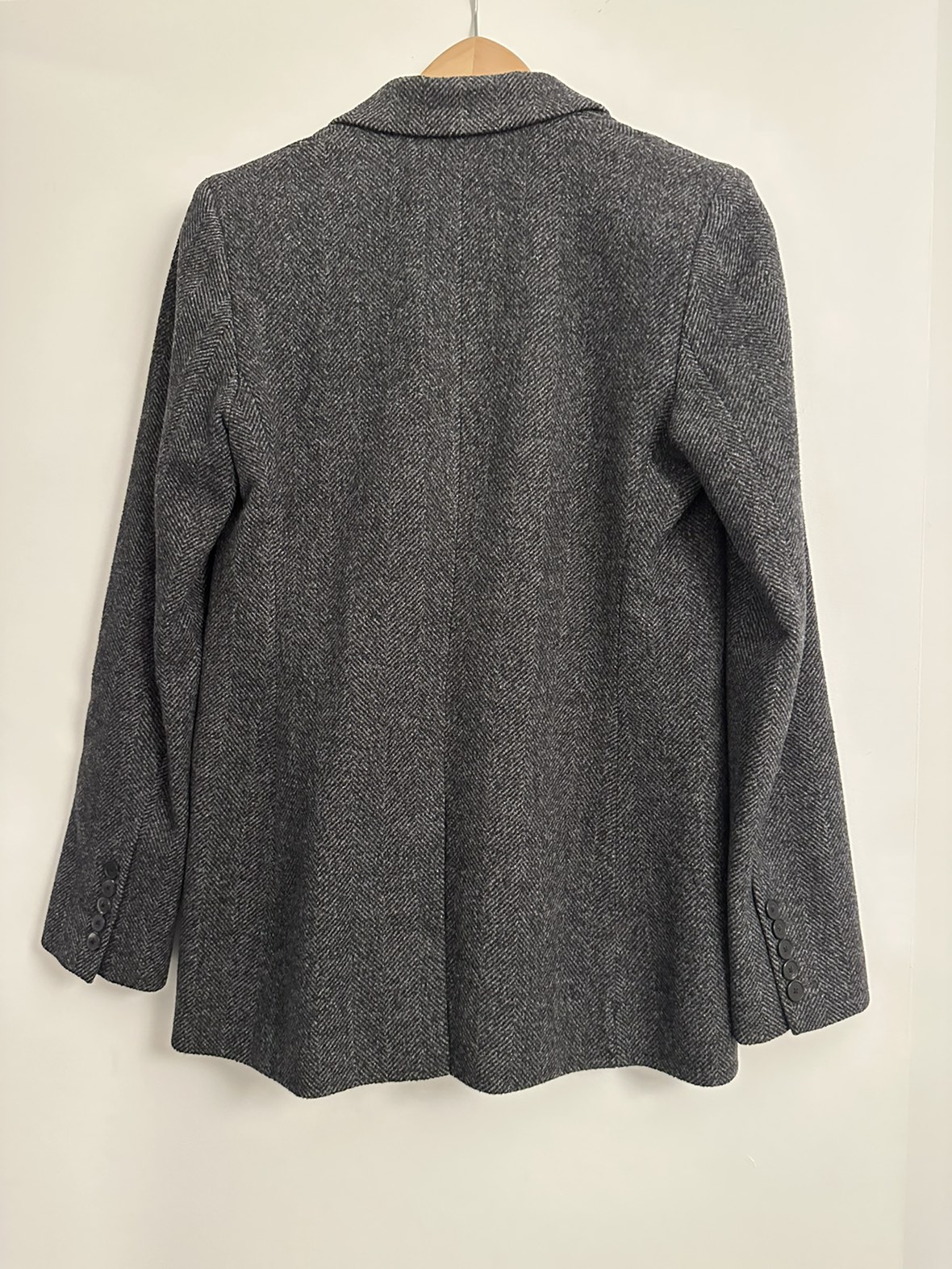 Vince Wool Silk Cashmere Herringbone Fitted Blazer - photo 2