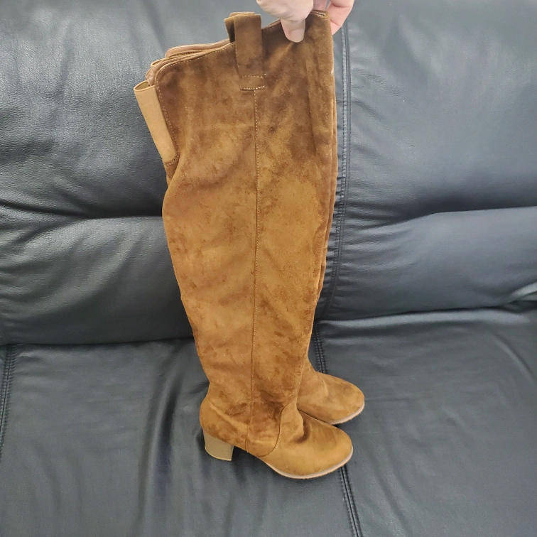 Nature Breeze Women s Over The Knee Low Block Heel Boots Karrot