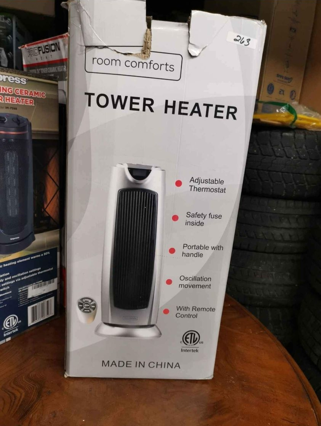 Room Comforts HT-707 1500W Oscillating Tower Heater thumbnail