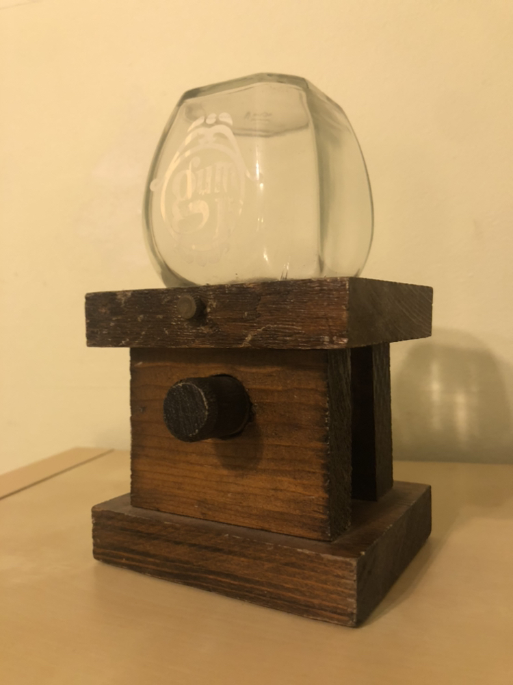 Vintage Knock on Wood Gumball Machine Dispenser