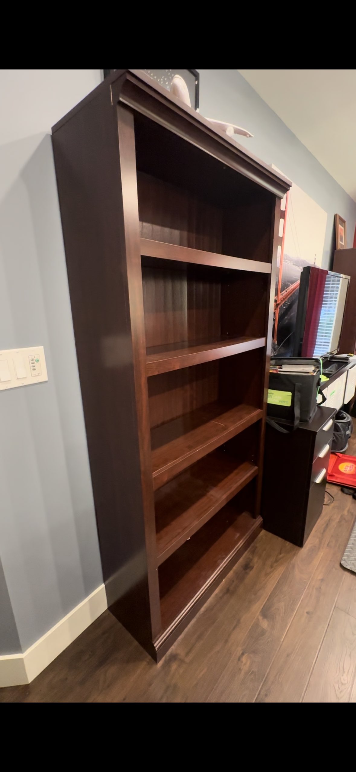 Cherry color bookshelves - photo 3