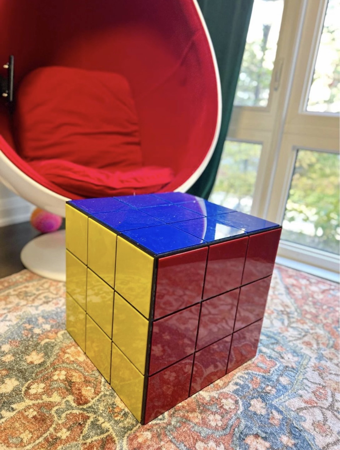 Large Pop Art Rubiks Cube Table - photo 3
