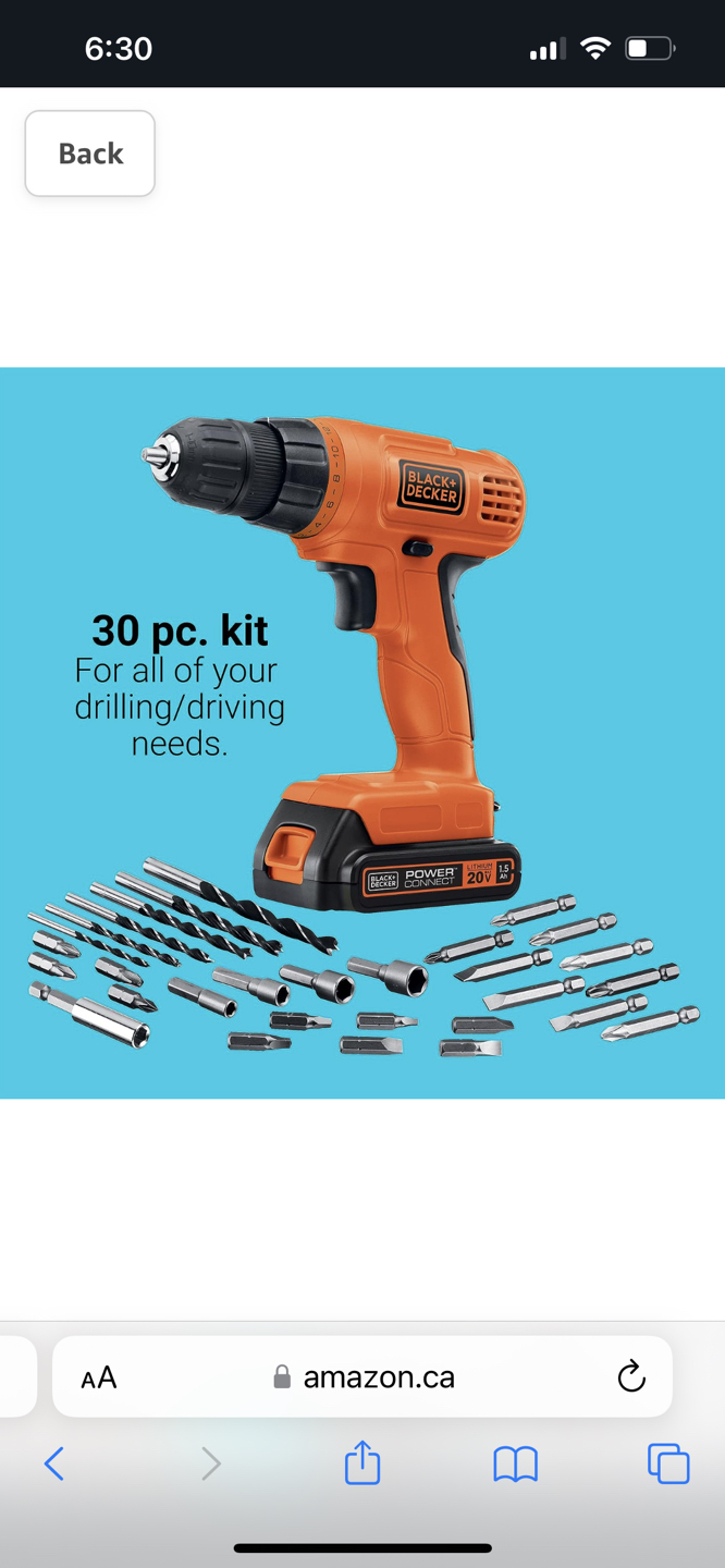 Black and Decker 20V Cordless Drill - photo 3