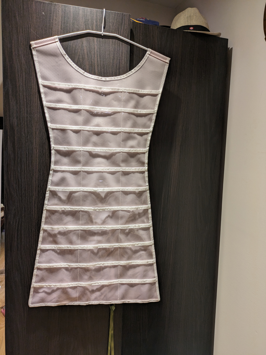 jewelry organizer and holder in the shape of a dress