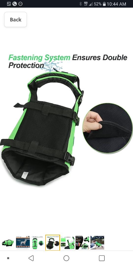 NEW!  Dog Life Jacket - Bright Green image indicator(5)