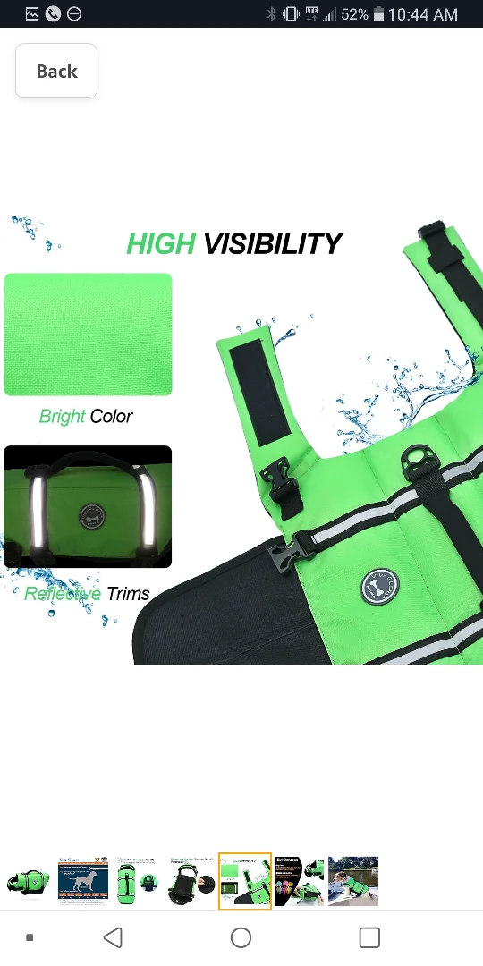 NEW!  Dog Life Jacket - Bright Green image indicator(6)