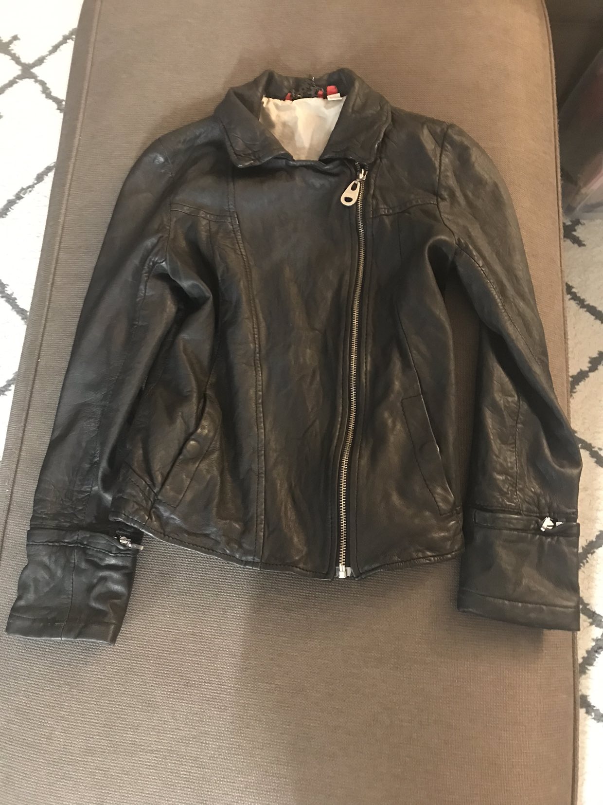 Doma for free people leather moto jacket xs thumbnail