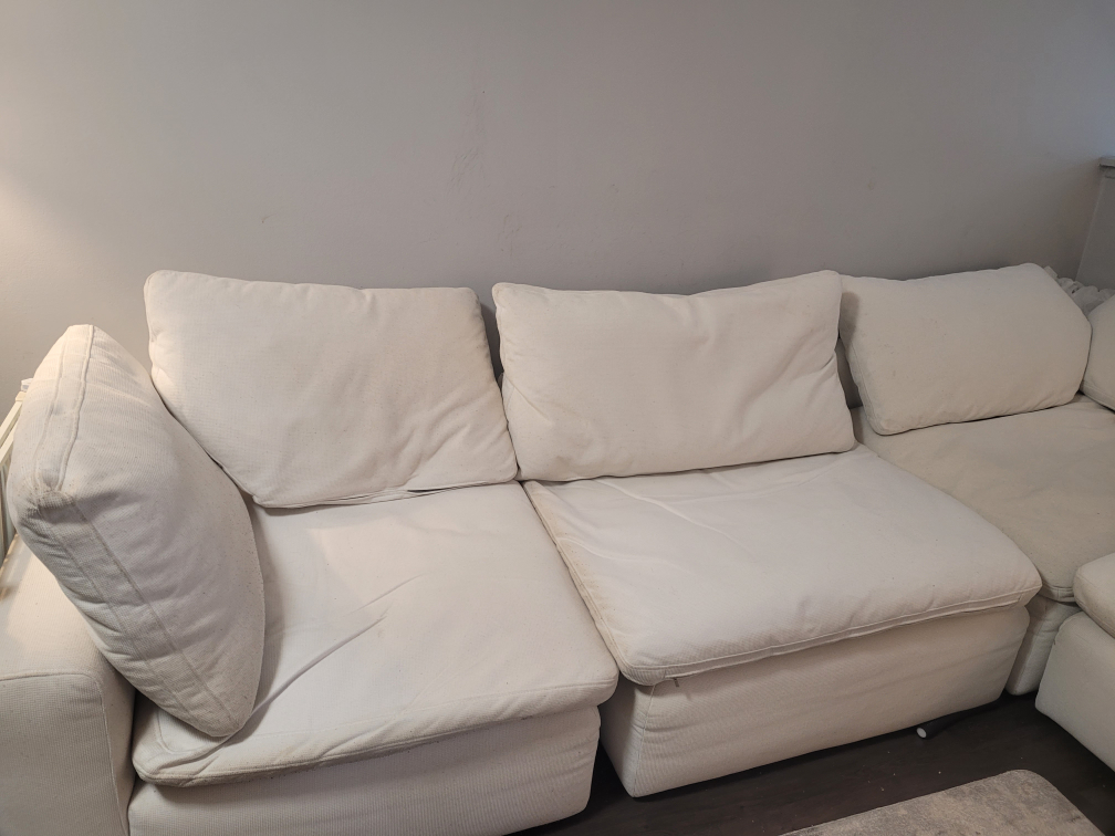 Large 5 seater White Sofa - photo 2