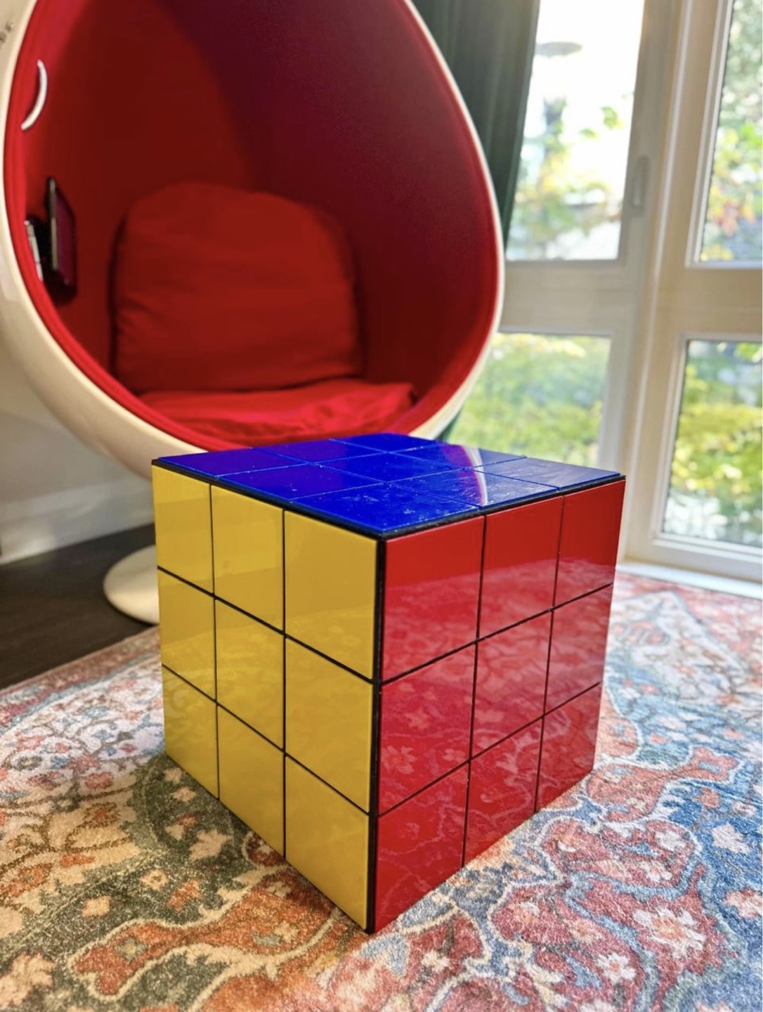 Large Pop Art Rubiks Cube Table