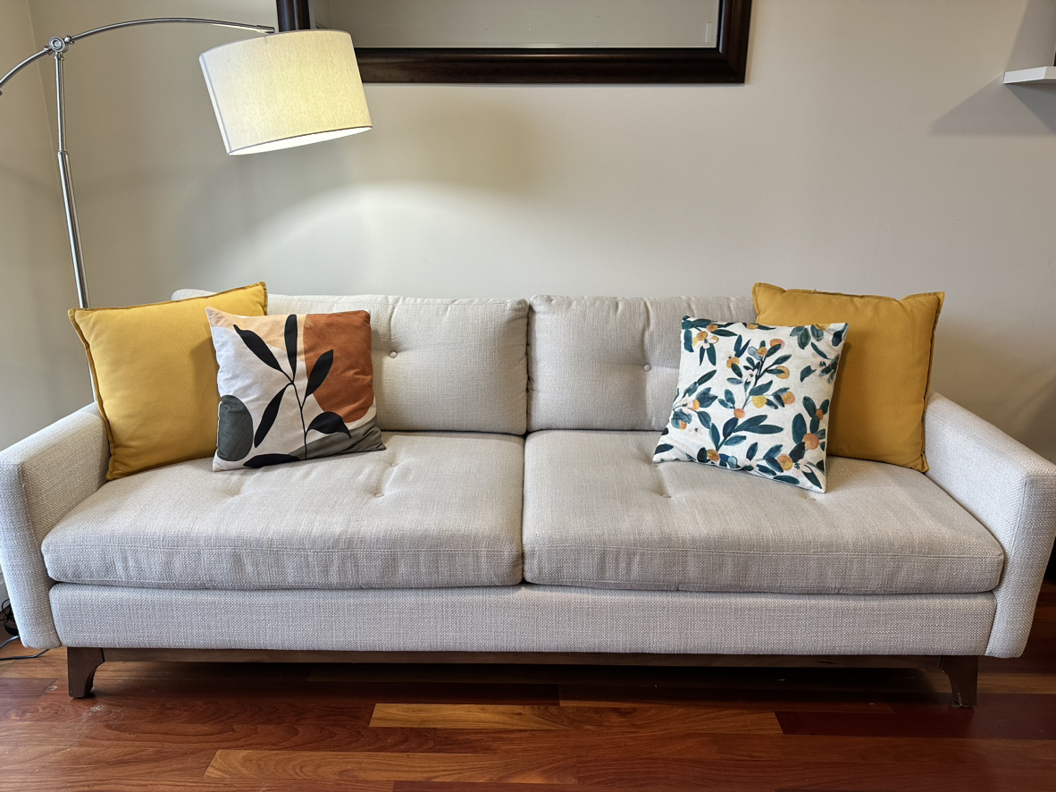 Beige Mid-Century Modern Couch