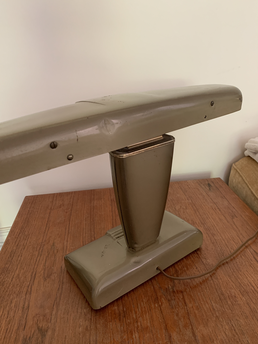 Art Deco Aluminum Banker Lamp - photo 3
