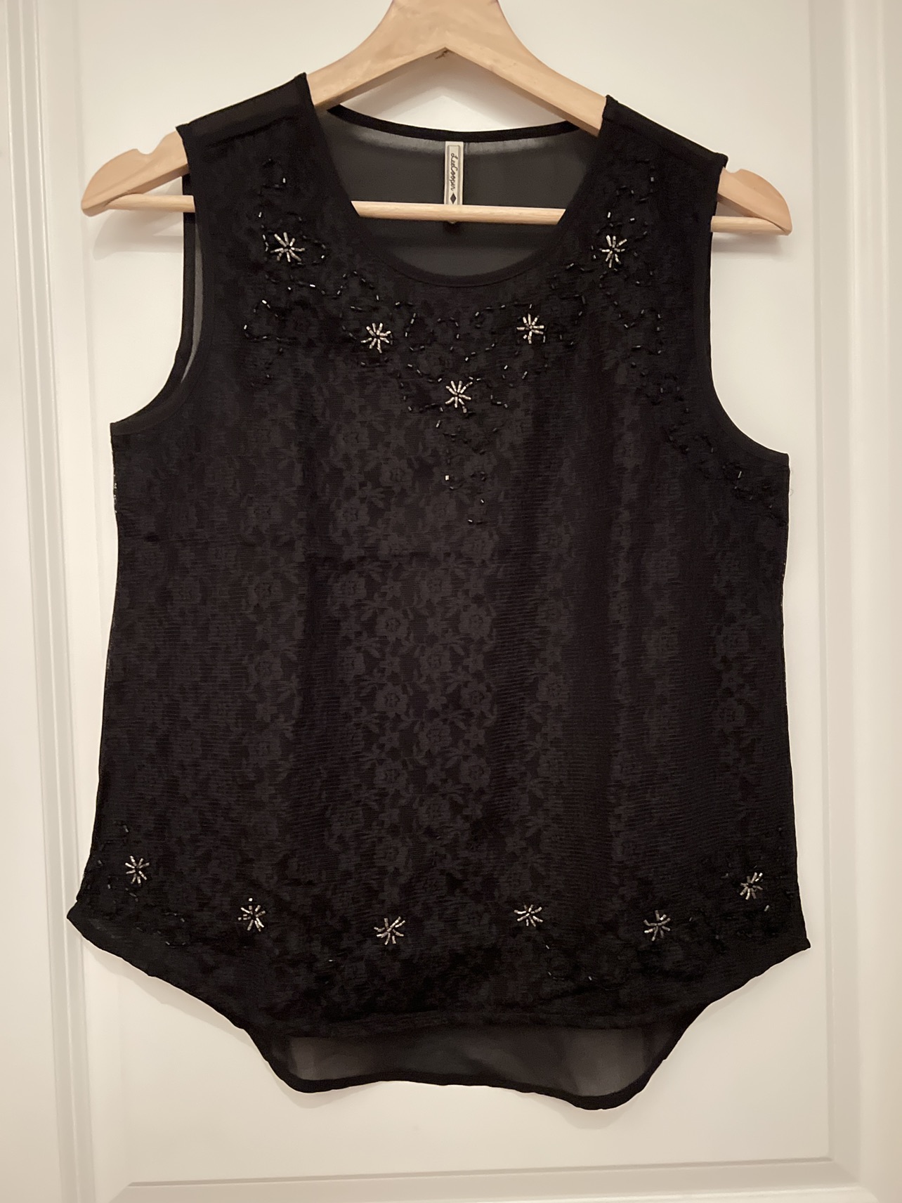Black Lace Top with embroidery - S thumbnail