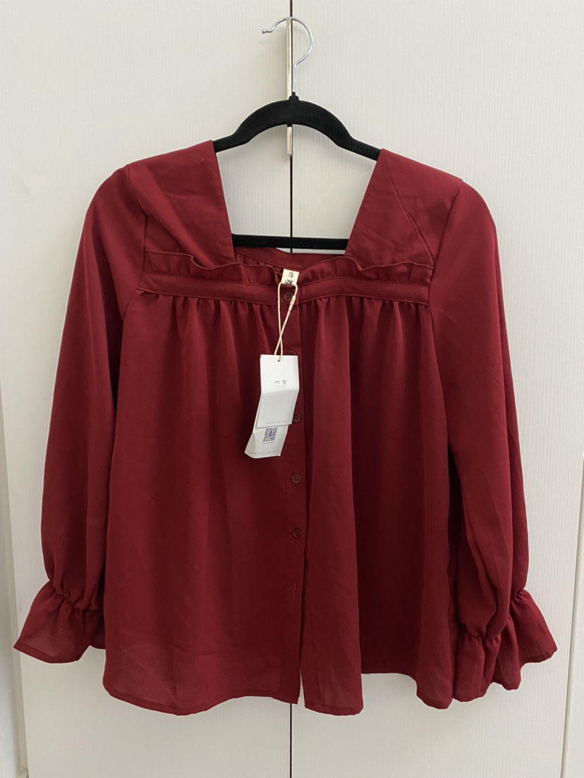 Dark Red Elegant Blouse