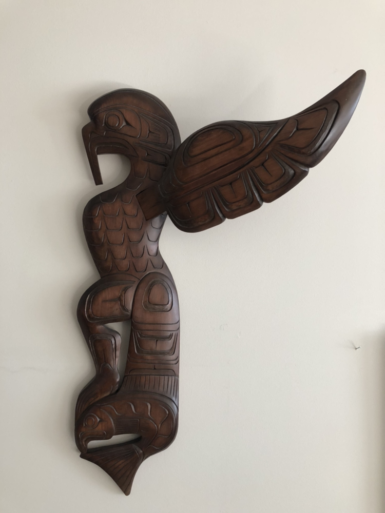 Eagle and Salmon carving