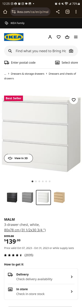 IKEA - Chesters (3 Drawers) - 2 pcs