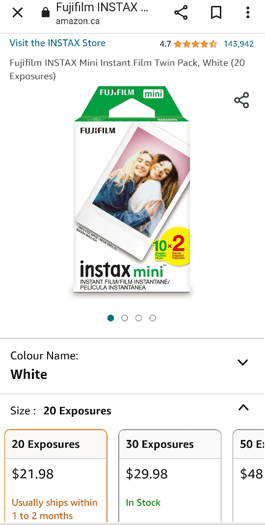 Fujifilm INSTAX Mini Instant film twin pack(20 exposures) image indicator(3)