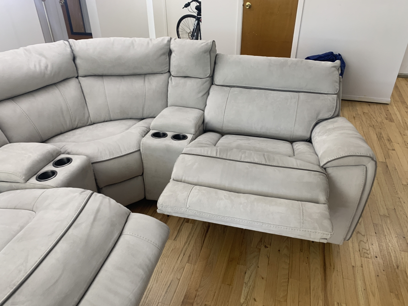 Grey Reclining Sectional Nine Pieces - photo 5