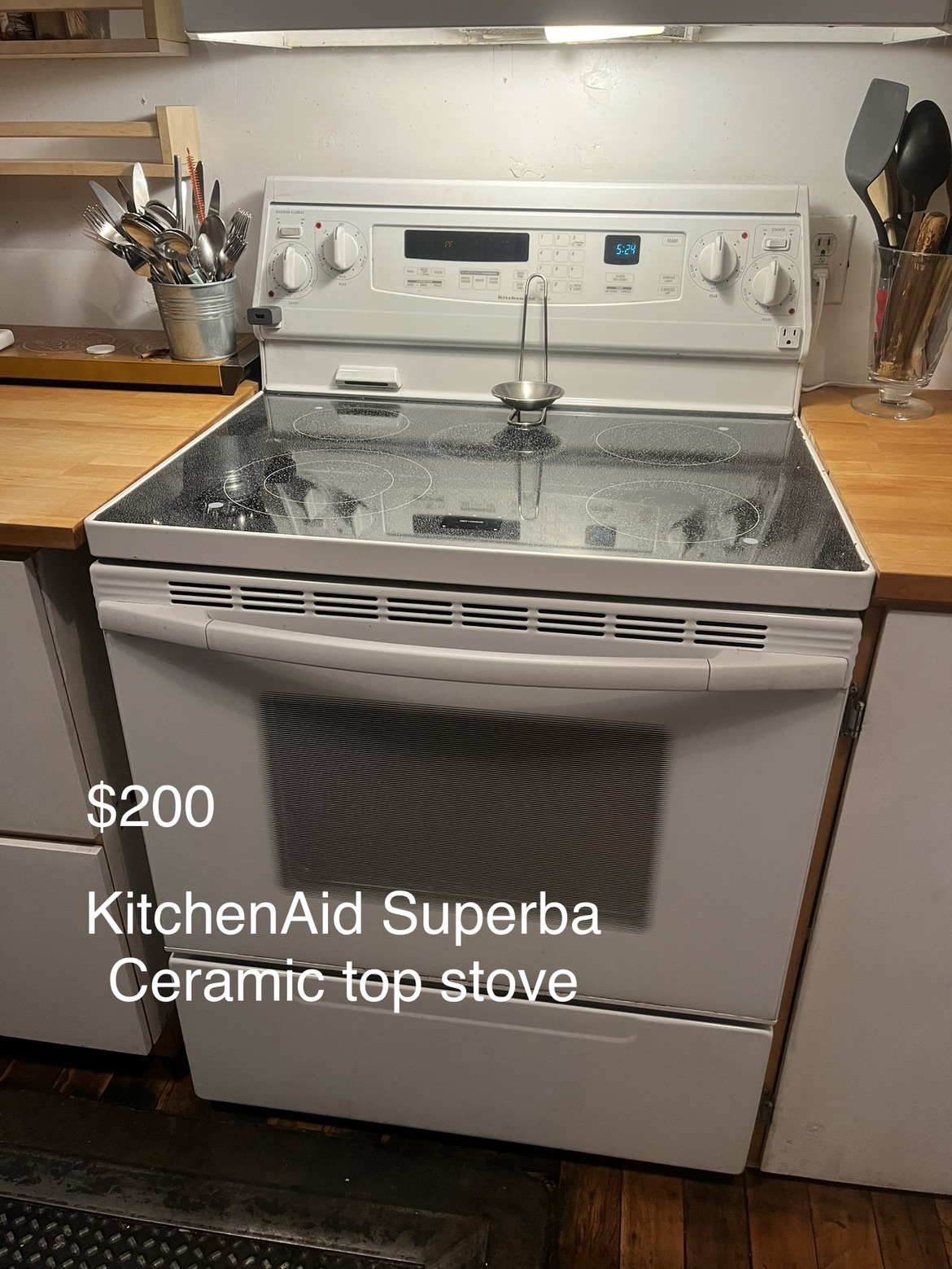 KitchenAid Superba Ceramic Stove Oven White thumbnail