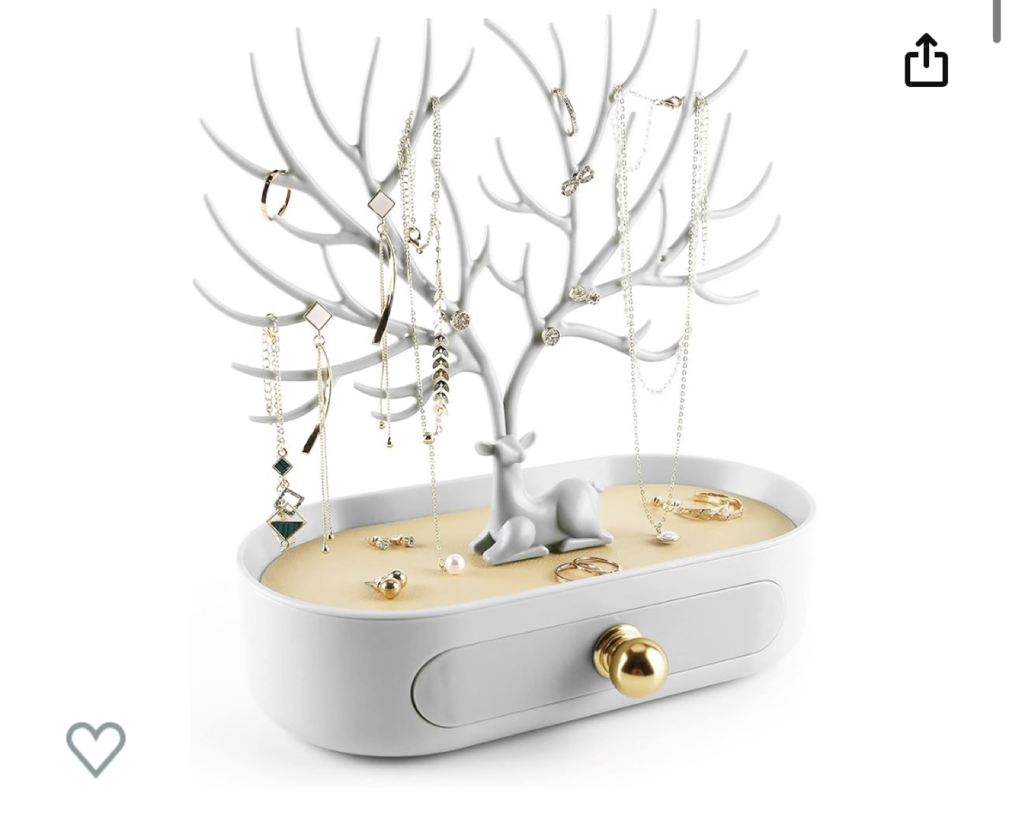 Antler Jewelry Rack with drawer