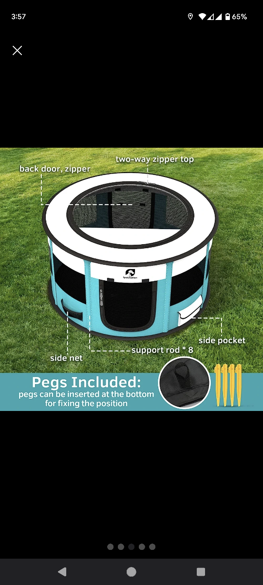 Pet Playpen in Cyan, 44"/110cm image indicator(5)