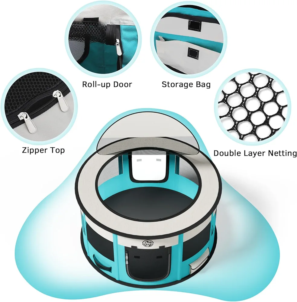 Pet Playpen in Cyan, 44"/110cm image indicator(2)