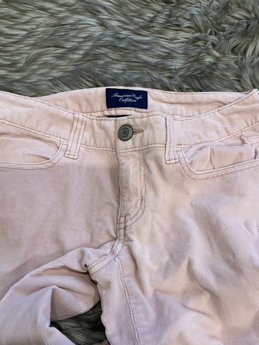 Pink corduroy pants. image indicator(8)