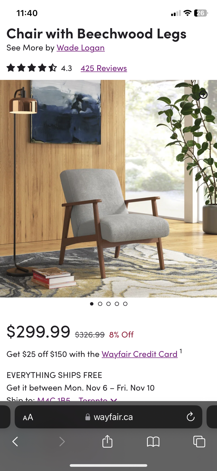 Mid-century modern chair thumbnail