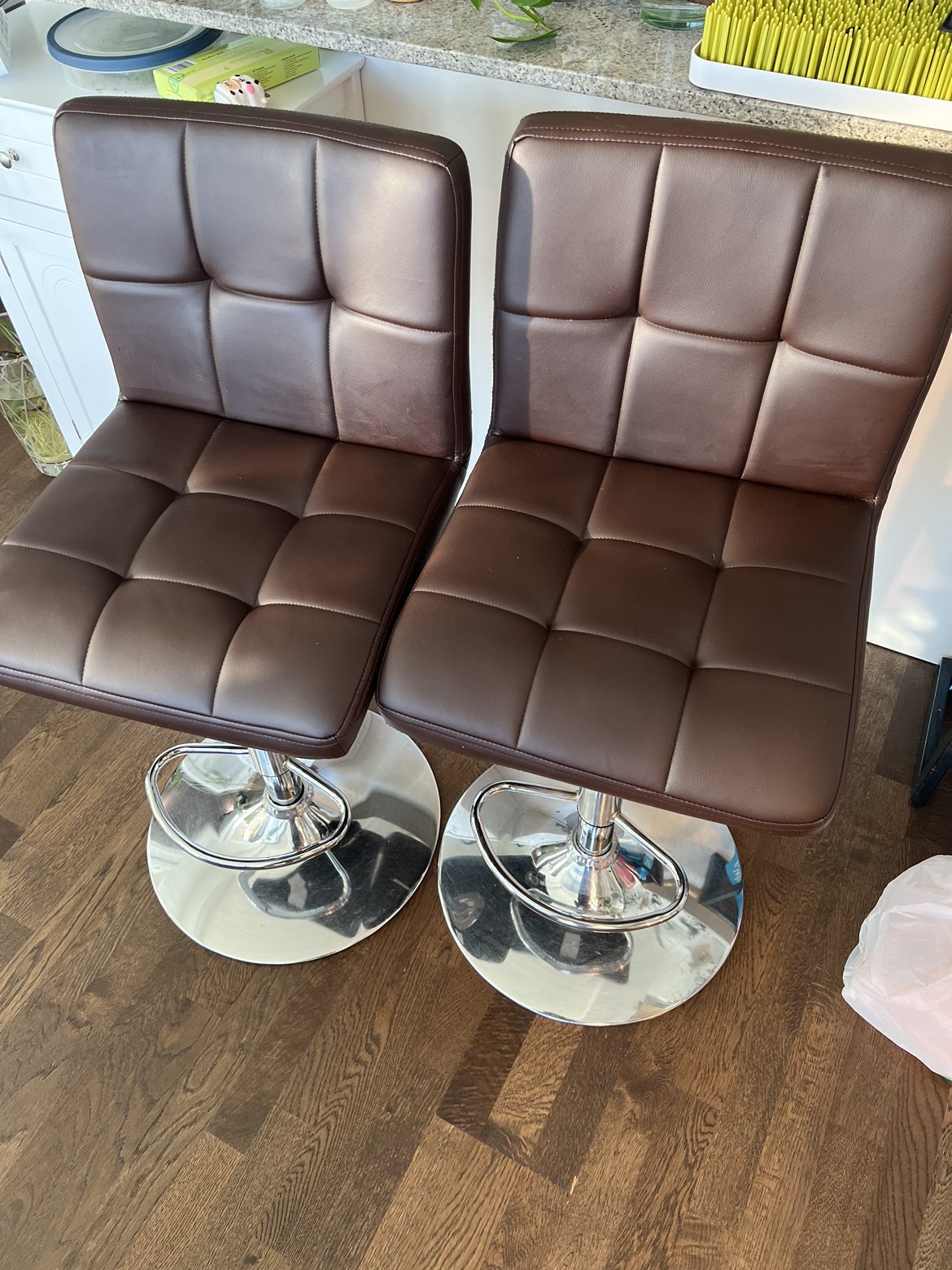 Faux Leather Bar Stool (x2) thumbnail