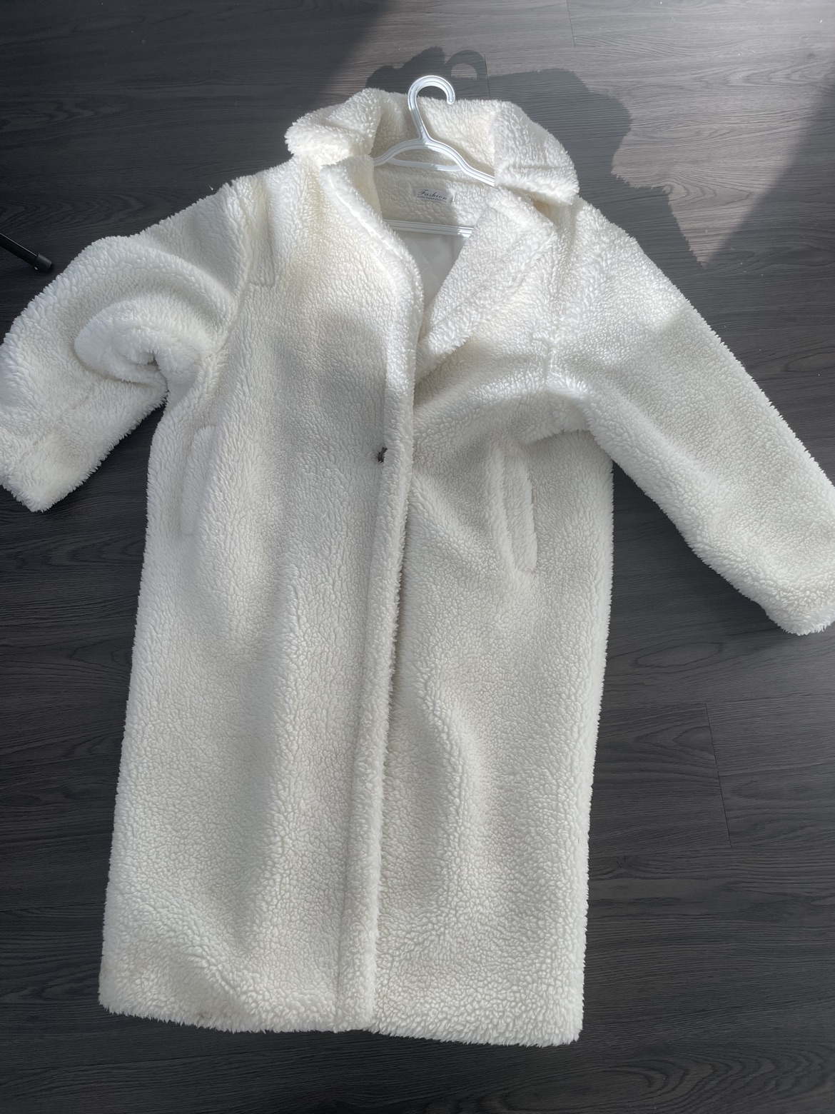 White teddy warm coat