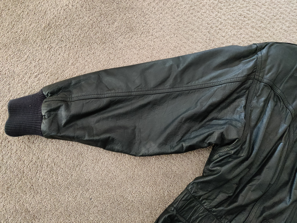 Black Leather Women Zipper Winter Jacket Coat - Size 12 image indicator(10)