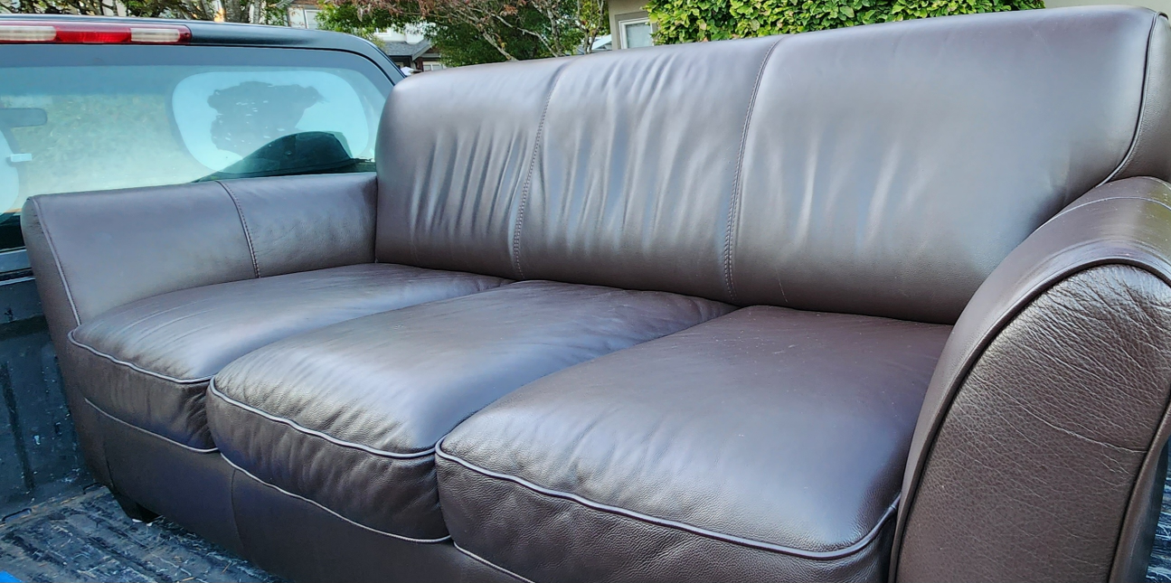 FREE DELIVERY Natuzzi real leather 3 seater sofa / couch image indicator(5)