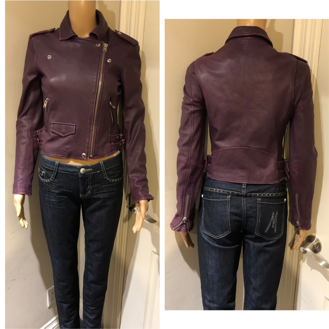 Iro 100% Lamb Leather Biker Jacket Retail 1500