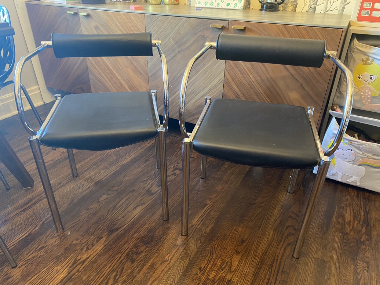Tubular 80s Chrome Chairs post modern chairs pair